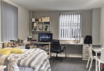 Spacious and modern studio room with window at Canterbury Hall, Preston 