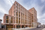 Modern exterior of The Valentine student accommodation in London