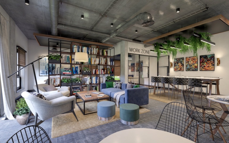  Communal lounge area with sofas, chairs at Westcombe House, London