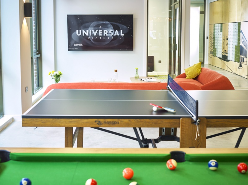 game social space with ping pong table and pool table Nurtur