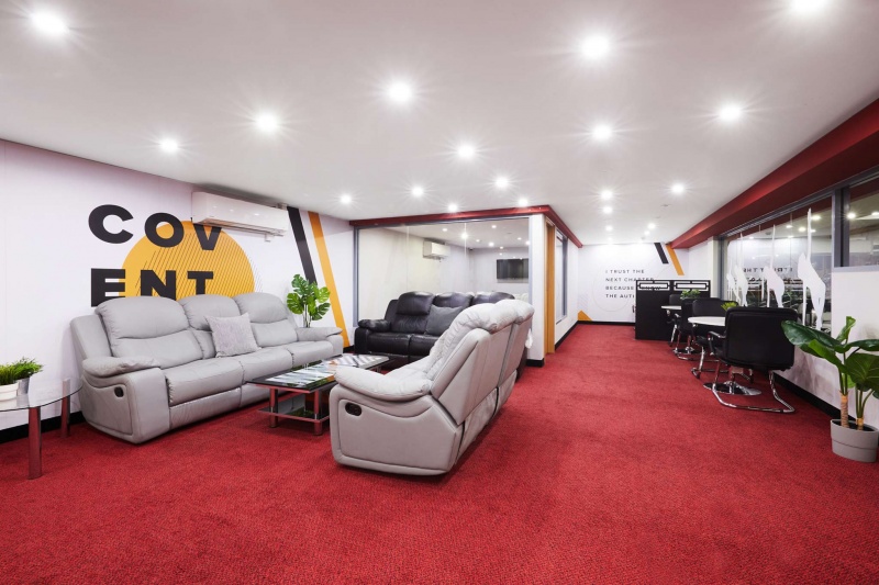 Social space at the Pillar Box Accommodation