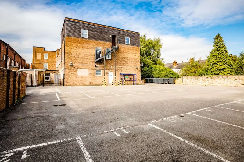 Parking area behind Crosstrend House student accommodation