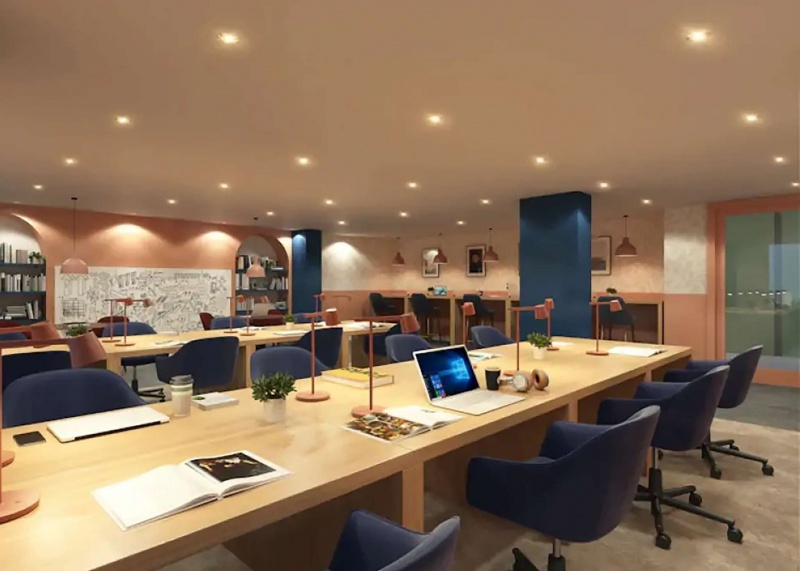 Quiet study room at The Edge, with individual study desks and good lighting