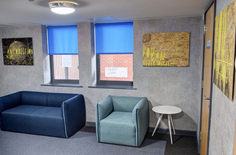 Share space with sofas at Trinity Hall Leeds
