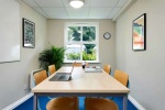 Study room at Snow Island student accommodation Huddersfield with large windows and comfortable seat