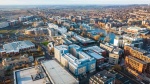 Aerial View: Aerial view of The Junxion and surrounding cityscape in Lincoln.