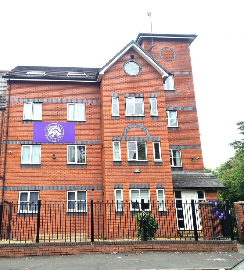 Exterior of Beechwood House and Gardens in Manchester