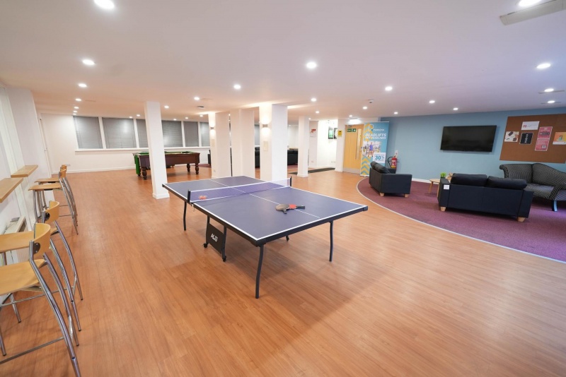 Hub Students Common Room - Table Tennis and TV Area