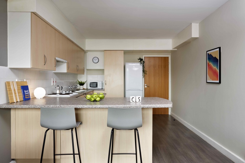 Modern shared flat Kitchen at the Central Quay Hall