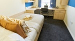 Single room for students with study desk and window, at Foundry Court, Preston