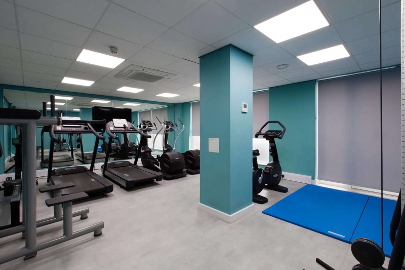 On-site gym at  Selly Oak Court, equipped with various fitness machines and equipment