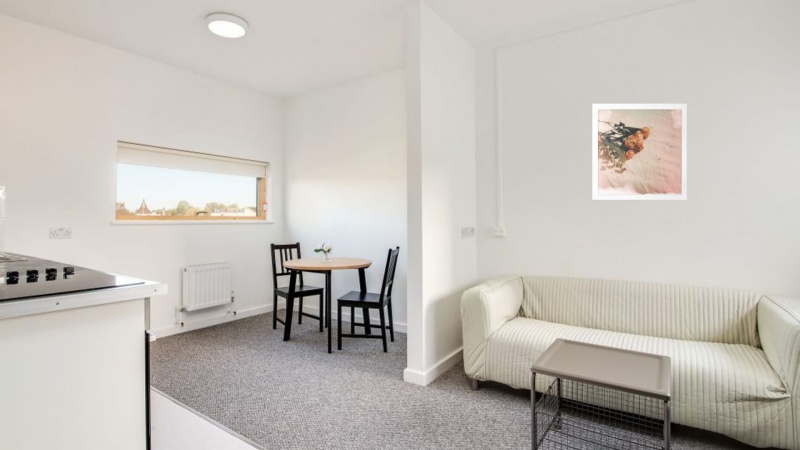 New Malden Hall One Bedroom Apartment Living Room