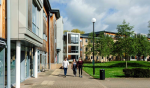 Modern exterior of Polhill Park student accommodation in Bedford